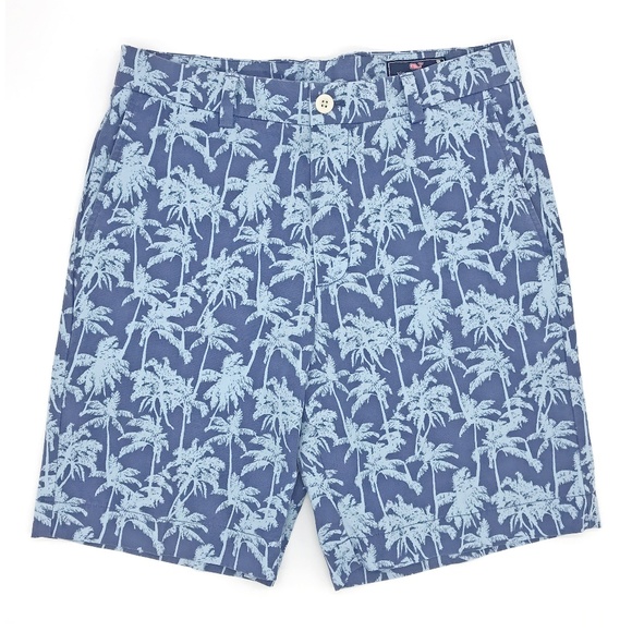 Vineyard Vines Blue Palm Tree Breaker Shorts 32 - Picture 4 of 5